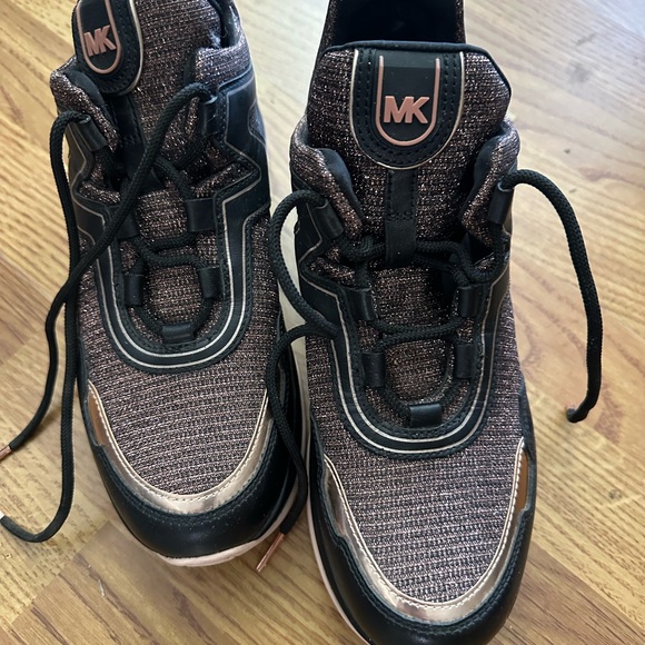 Michael Kors Black and Gold Athletic Sneakers - Picture 1 of 8